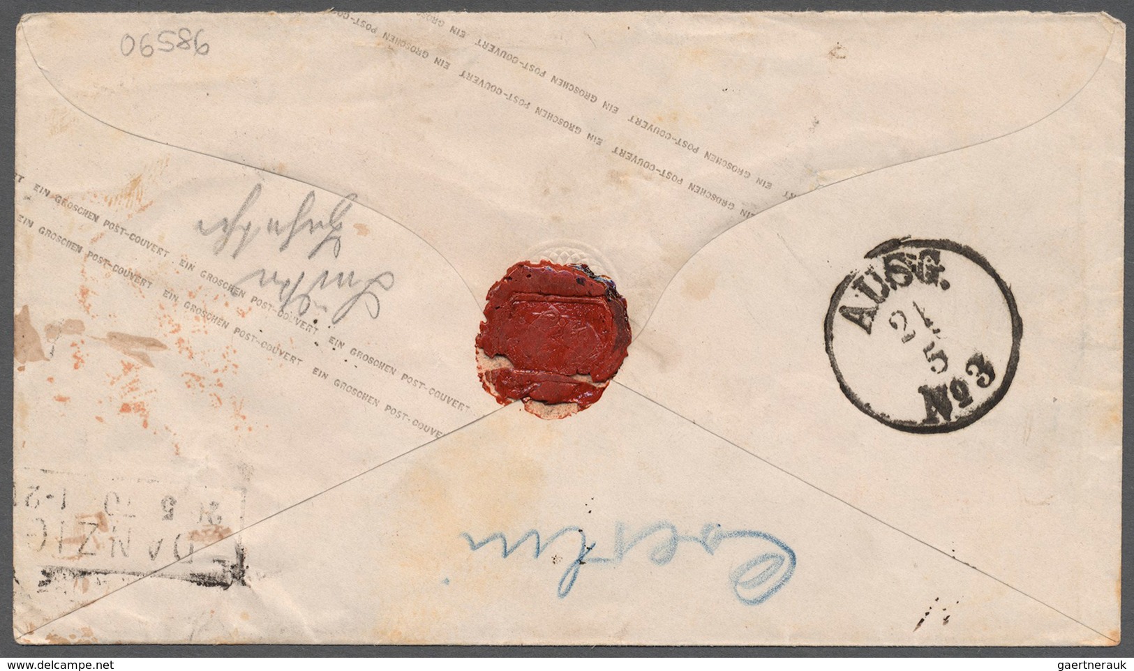 Danzig: 1870, Norddeutscher Postbezirk 1 Gr. GA-Umschlag Als Paketbegleitbrief Mit Ra2 „DANZIG 20 5 - Autres & Non Classés