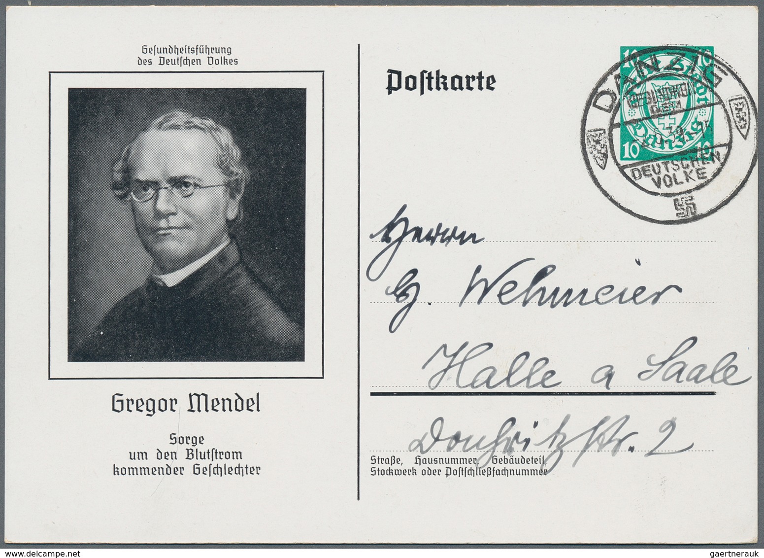 Danzig - Ganzsachen: 1939, Zwei Ganzsachenkarten 10 Pfg. (Mendel Und Röntgen) Mit SST "DANZIG" - Autres & Non Classés