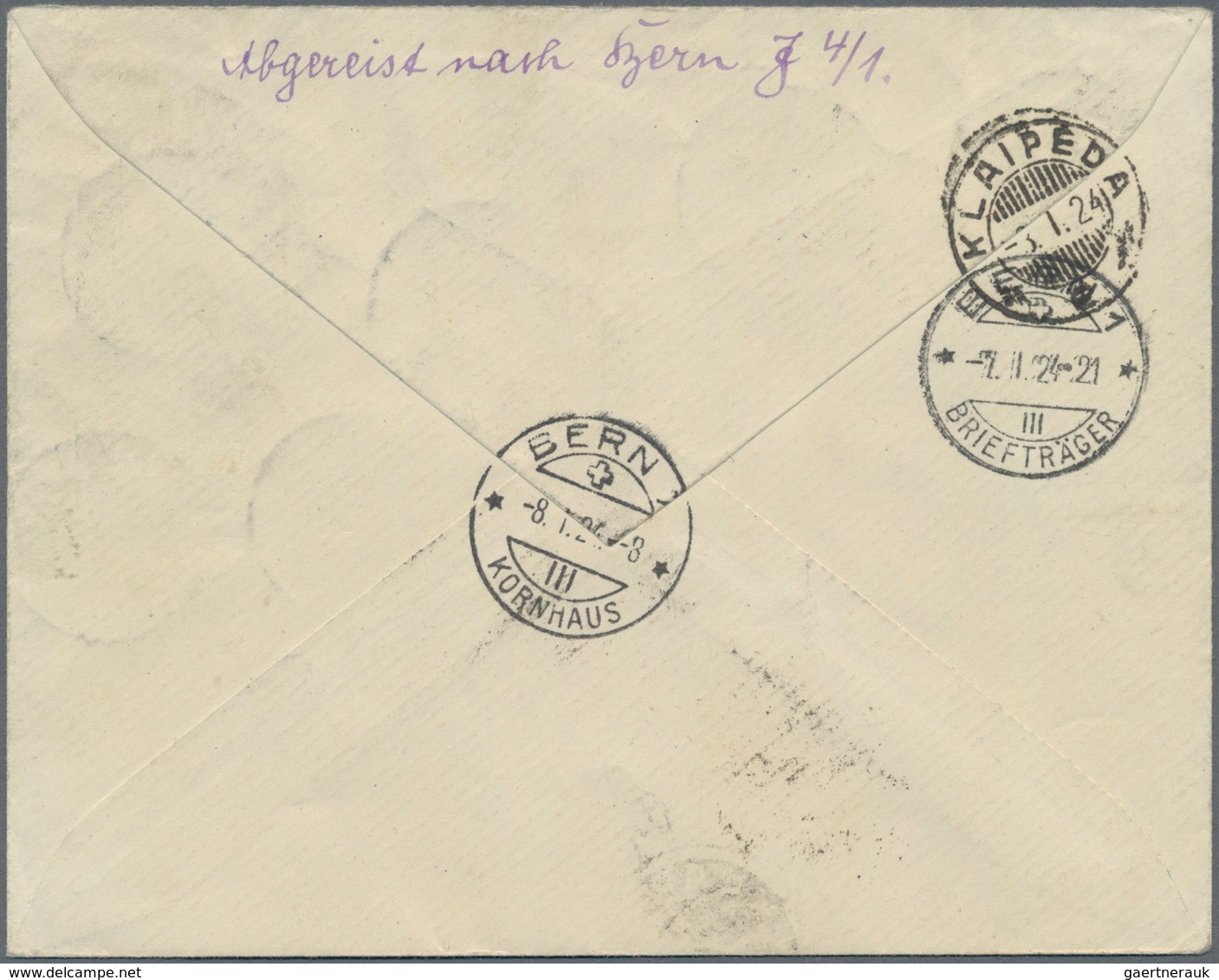 Memel: 1923: Luxus-R-Brief: DR-Mischfrankatur Infla Nr. 333A, 334A, 335A, Neue Währung 3 Pfg., 5 Pfg - Memel (Klaïpeda) 1923