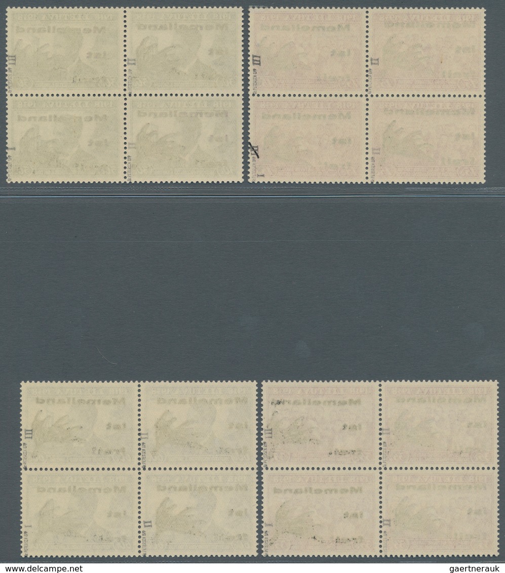 Memel - Lokalausgabe Memelland: 1939, 15 C. Bis 60 C. Im Kompletten Postfrischen Viererblocksatz Mit - Memelgebiet 1923