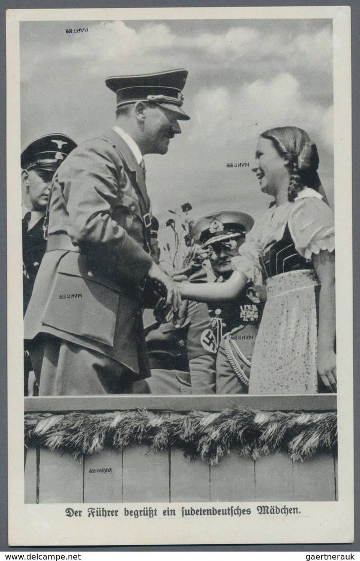 Sudetenland - Maffersdorf: 1938, Fünf Werte Auf Hitler-Fotokarte, Sauber Gestempelt "REICHENBERG 8.O - Région Des Sudètes