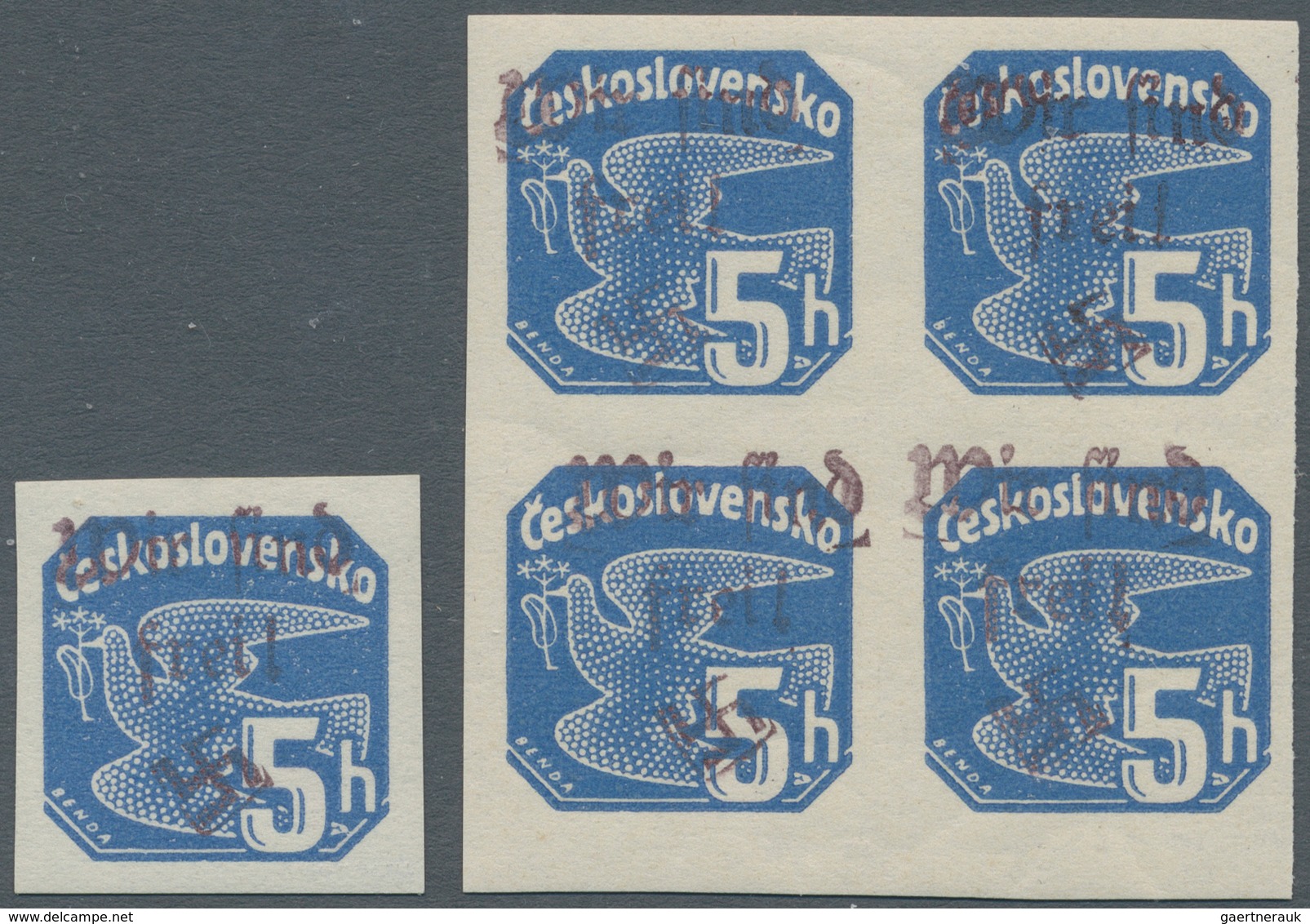 Sudetenland - Maffersdorf: 1938, 5 H. Zeitungsmarke Kobalt Im Viererblock Und Einzelwert, Postfrisch - Région Des Sudètes