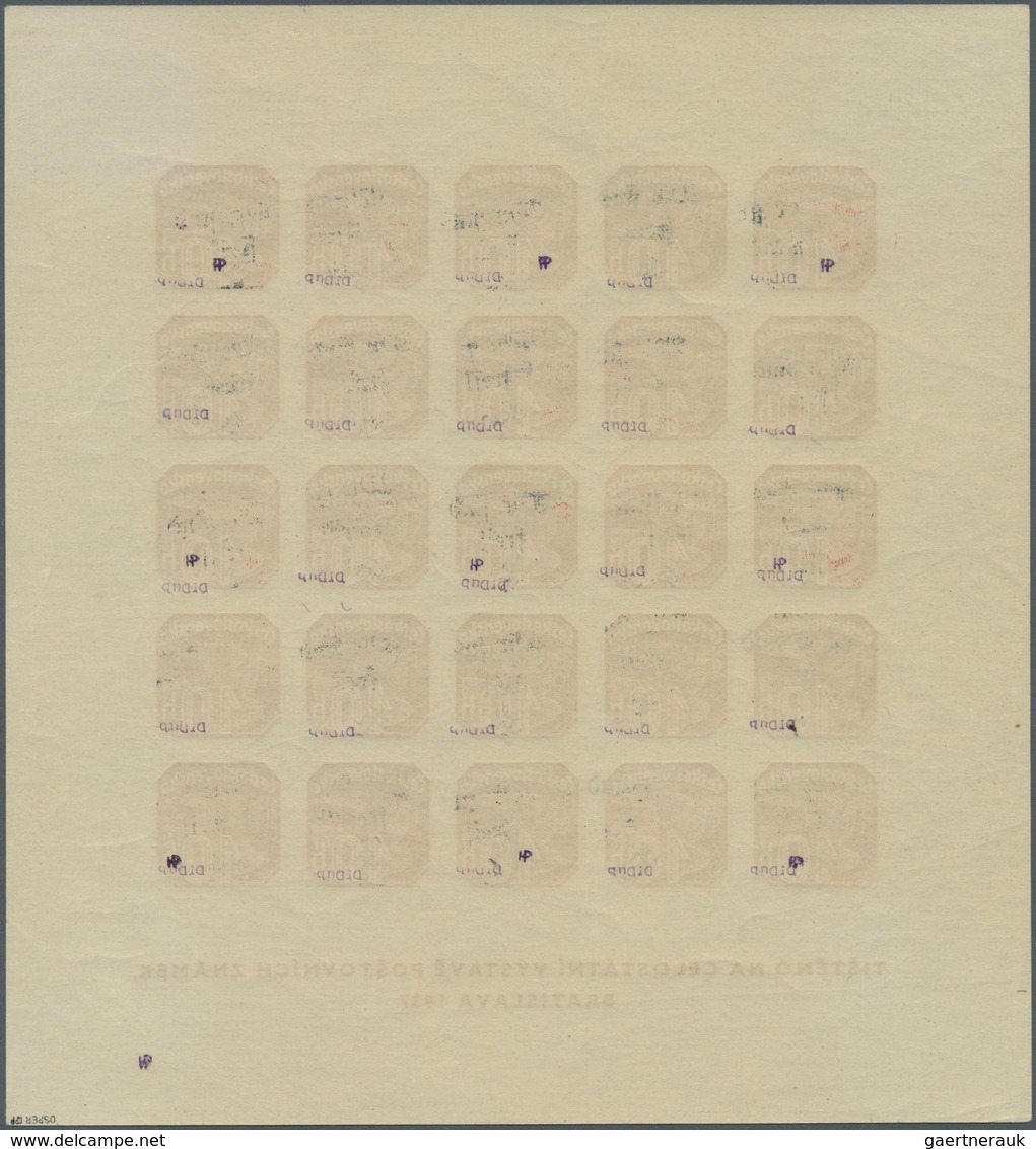 Sudetenland - Reichenberg: Blockausgabe "Briefmarkenausstellung Preßburg (Bratislava) 1937", POSTFRI - Sudetenland