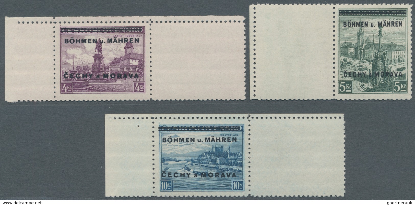 Dt. Besetzung II WK - Böhmen Und Mähren: 1939, 6 Marken Mit Waager./senkr. Leerfeldern, Tadellos Pos - Occupation 1938-45