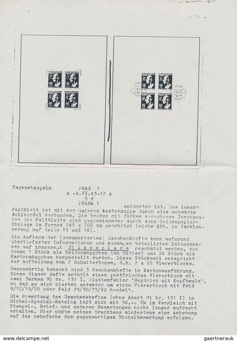 Dt. Besetzung II WK - Böhmen Und Mähren: 1943, Heydrich Geschenkheft Mit Postfrischem Und Gestempelt - Occupation 1938-45