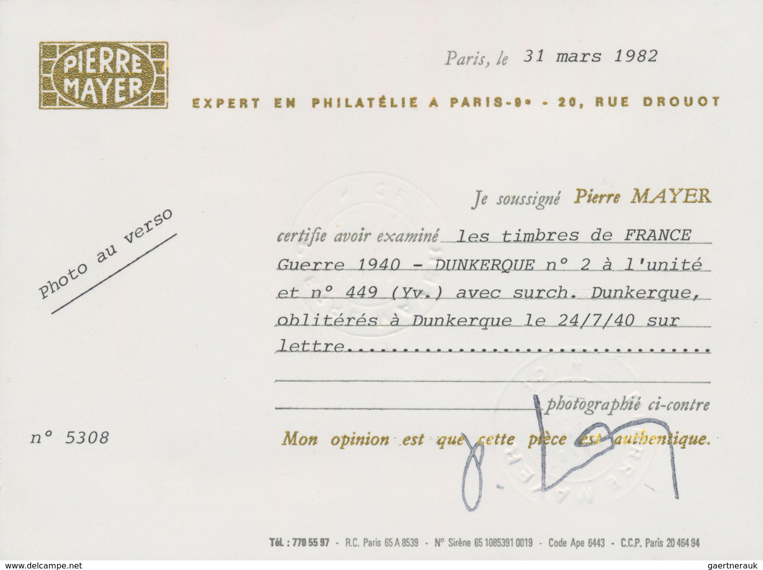 Dt. Besetzung II WK - Frankreich - Dünkirchen: 1940, 10 C. Merkur Ultramarin Und 90 C. Pau Mit Hands - Occupation 1938-45