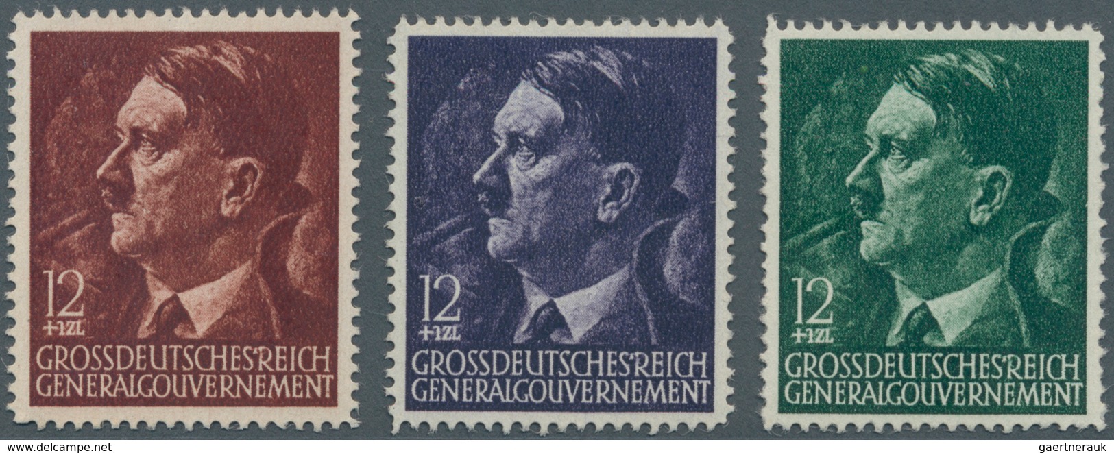 Dt. Besetzung II WK - Generalgouvernement: 1944 (ca). Lot Von 3 Probedrucken Für Nicht Mehr Verausga - Occupation 1938-45