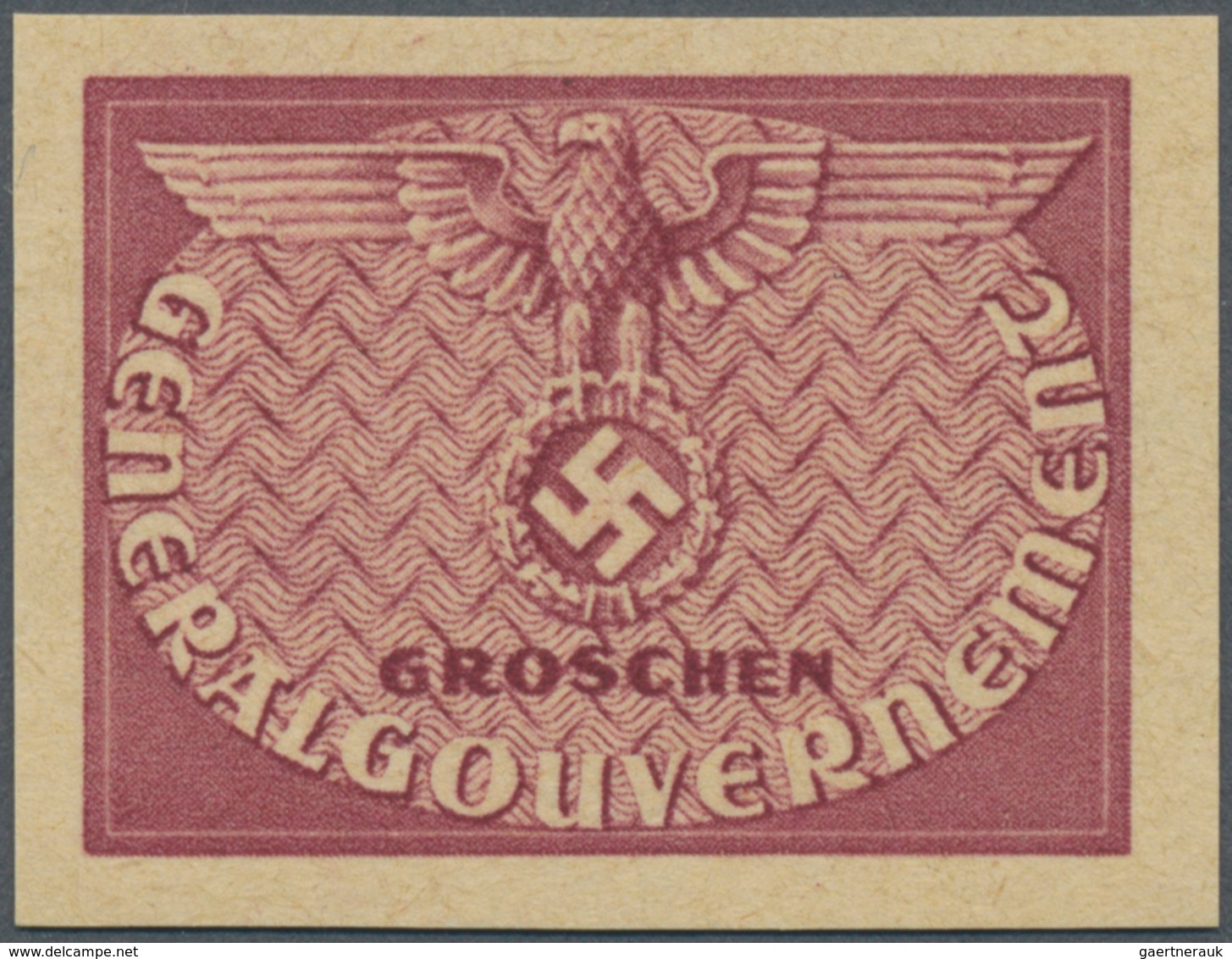Dt. Besetzung II WK - Generalgouvernement - Dienstmarken: 1940, Probedruck (30) Gr. Dienstmarke Unge - Occupation 1938-45