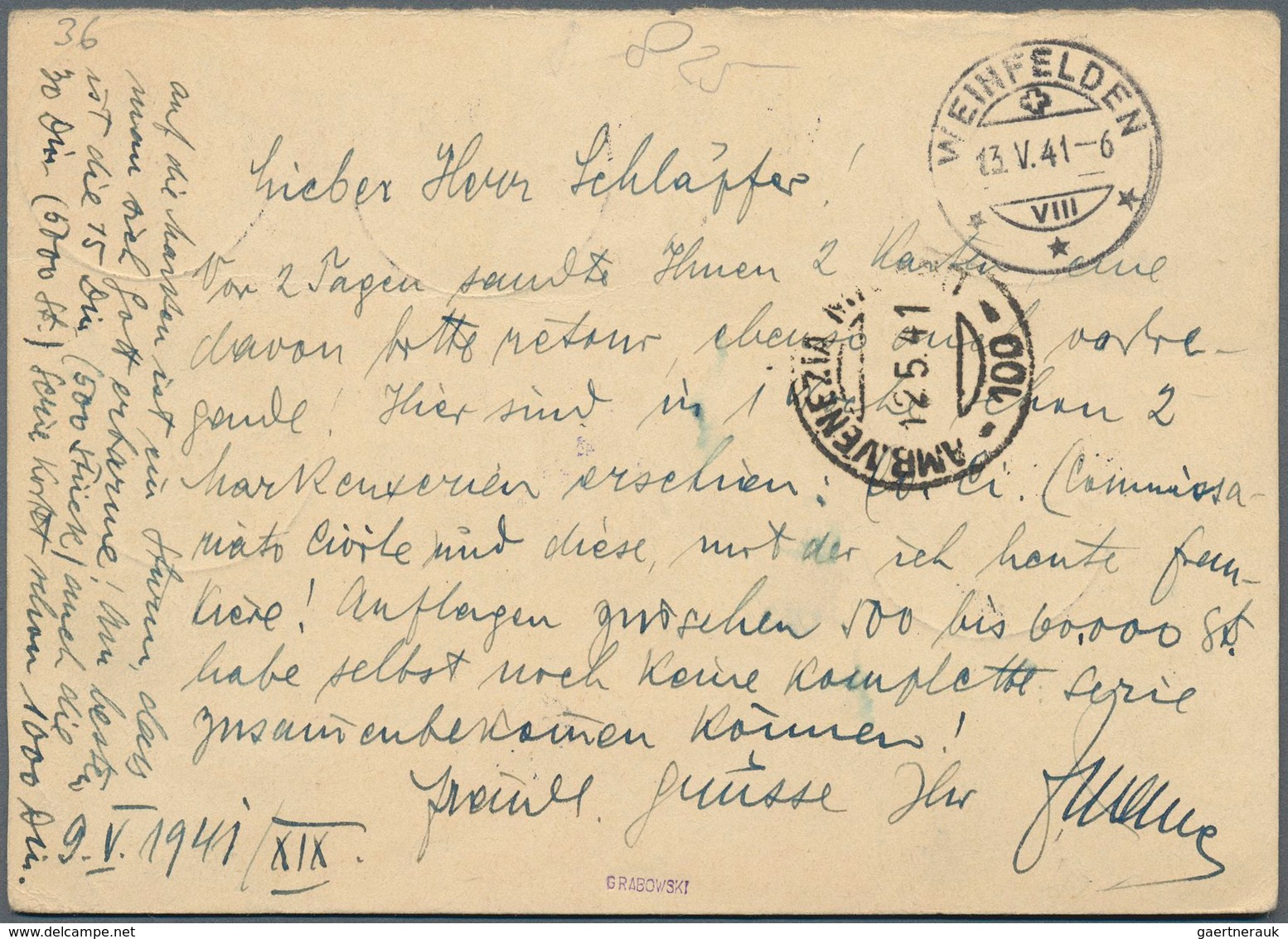 Dt. Besetzung II WK - Laibach: 1944, Für Luftpostbeförderung Durch Zukleben Der 40 Auf 20 Rp. Vorber - Besetzungen 1938-45