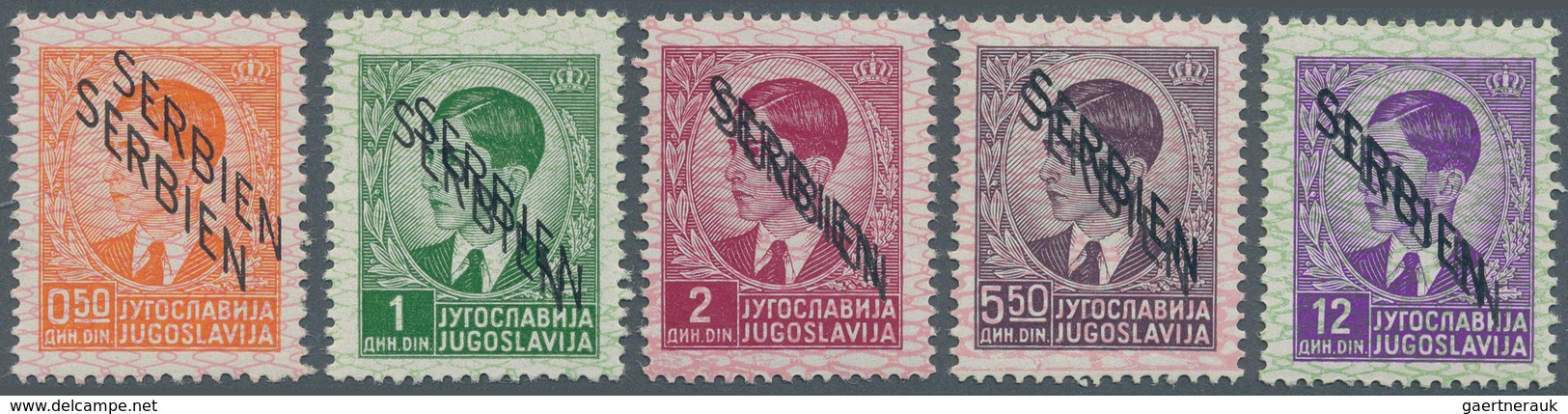 Dt. Besetzung II WK - Serbien: 1941. Erste Überdruckausgabe Mit Farbigem Netzaufdruck Und Diagonalem - Occupation 1938-45