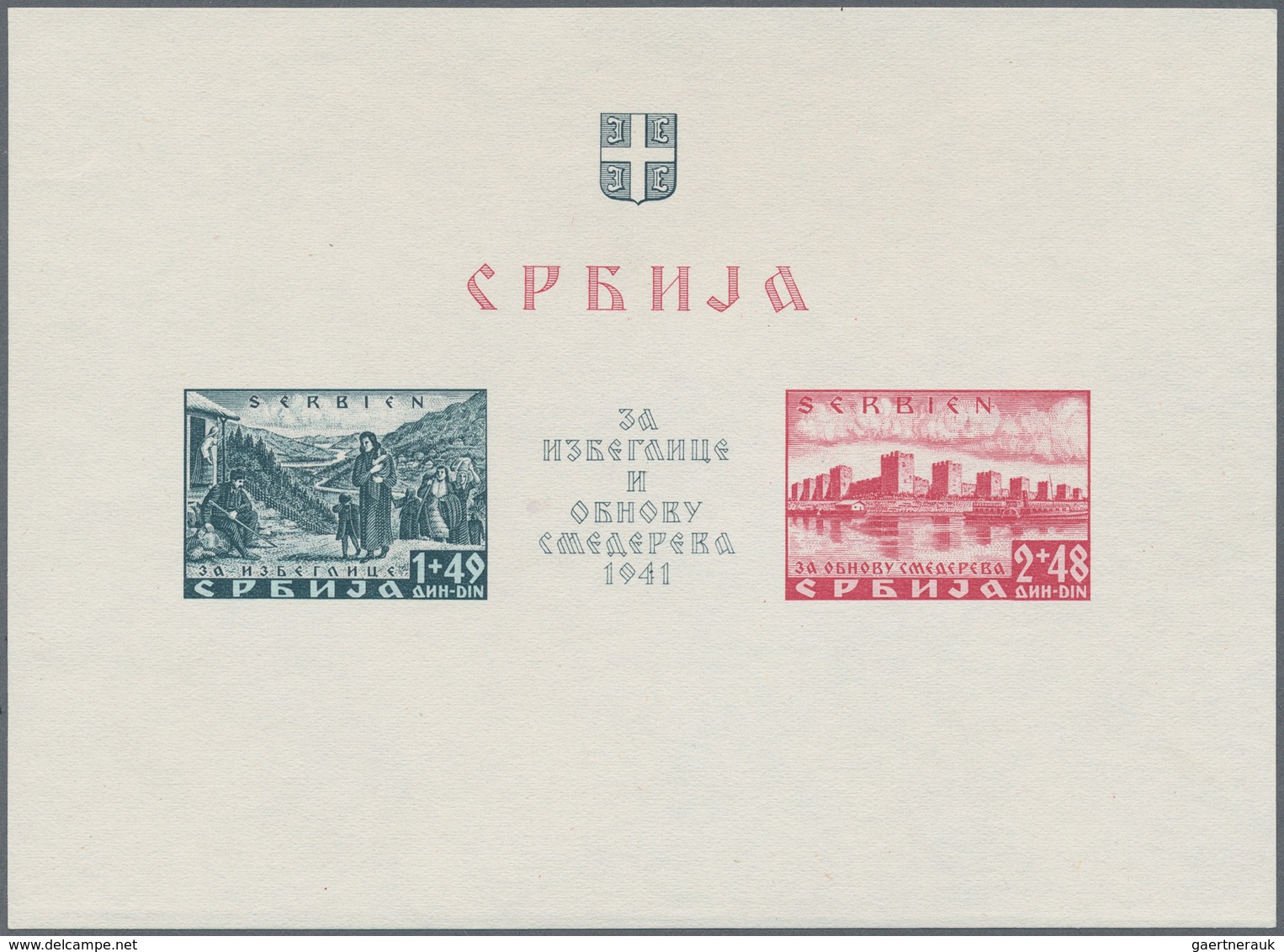 Dt. Besetzung II WK - Serbien: 1941, Semendria-Blockpaar Zweimal Postfrisch/ungebraucht, Dabei Einma - Occupation 1938-45