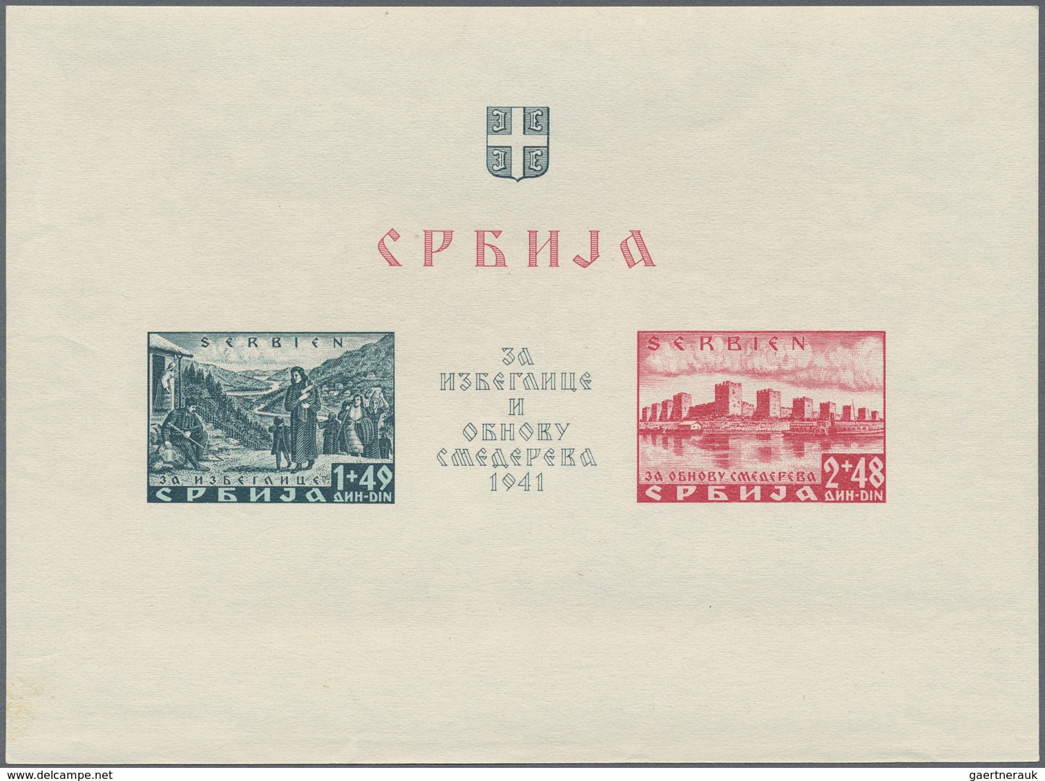 Dt. Besetzung II WK - Serbien: 1941, Semendria-Blockpaar Zweimal Postfrisch/ungebraucht, Dabei Einma - Occupation 1938-45