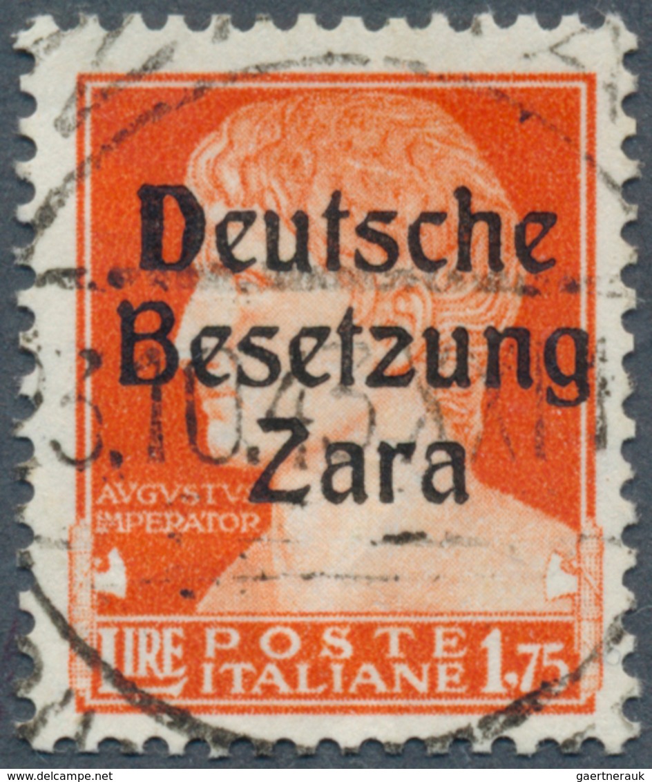 Dt. Besetzung II WK - Zara: 1943, 1.75 L. Freimarke Gelblichrot Mit Aufdruck In Type IV, Gestempelt, - Occupation 1938-45