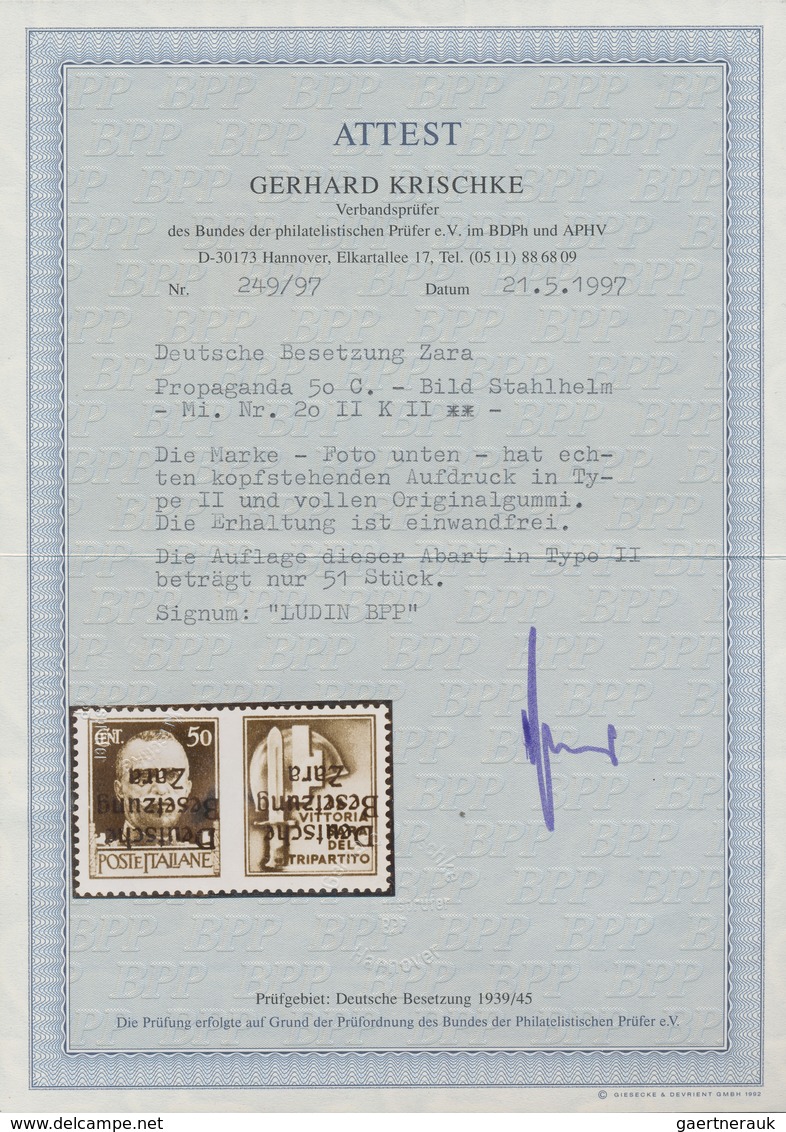 Dt. Besetzung II WK - Zara: 1943 (9 Oct). War Propaganda (Militia). 50c Pale Violet, Overprint Type - Occupation 1938-45