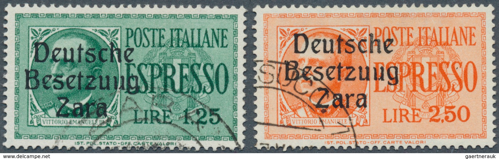 Dt. Besetzung II WK - Zara: 1943, 1.25 Lire Und 2.50 Lire Eilmarken Von Italien Mit Aufdruck Mit Dem - Occupation 1938-45