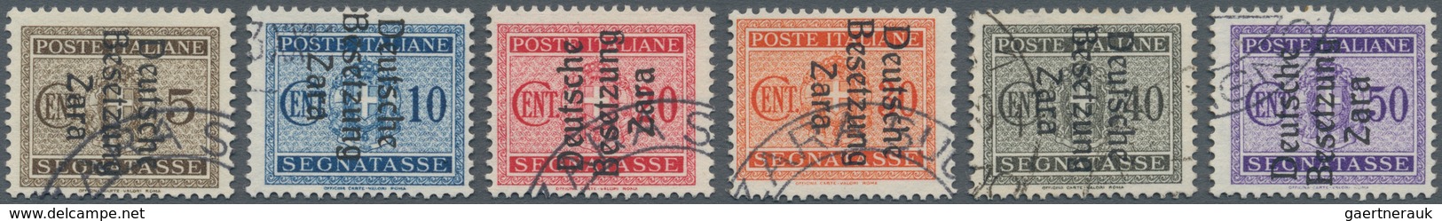 Dt. Besetzung II WK - Zara - Portomarken: 1943, 5 C Bis 20 C, 30 C Bis 50 C Mit Aufdrucken Verschied - Occupation 1938-45