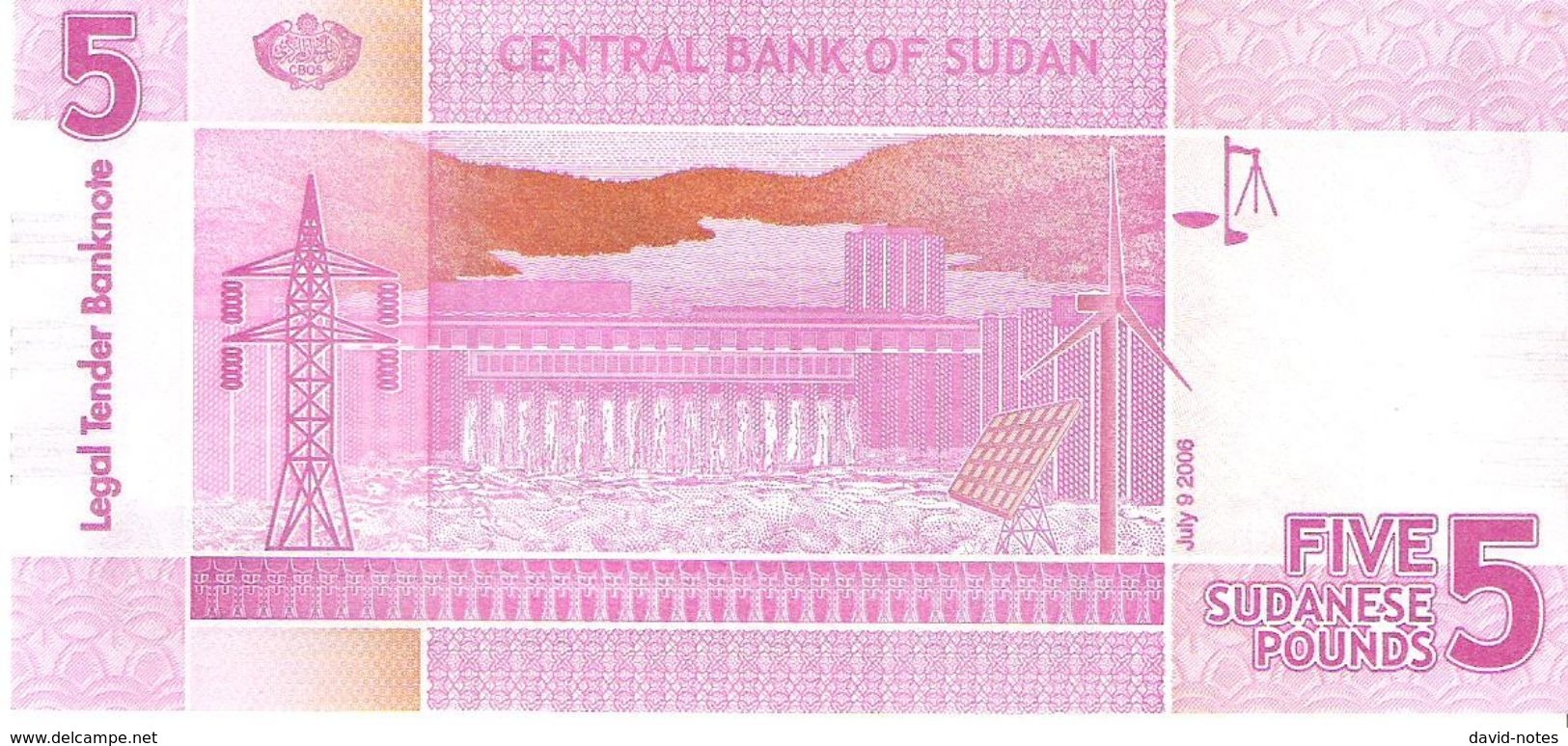 Sudan - Pick 66 - 5 Pounds 2006 - Unc - Soudan