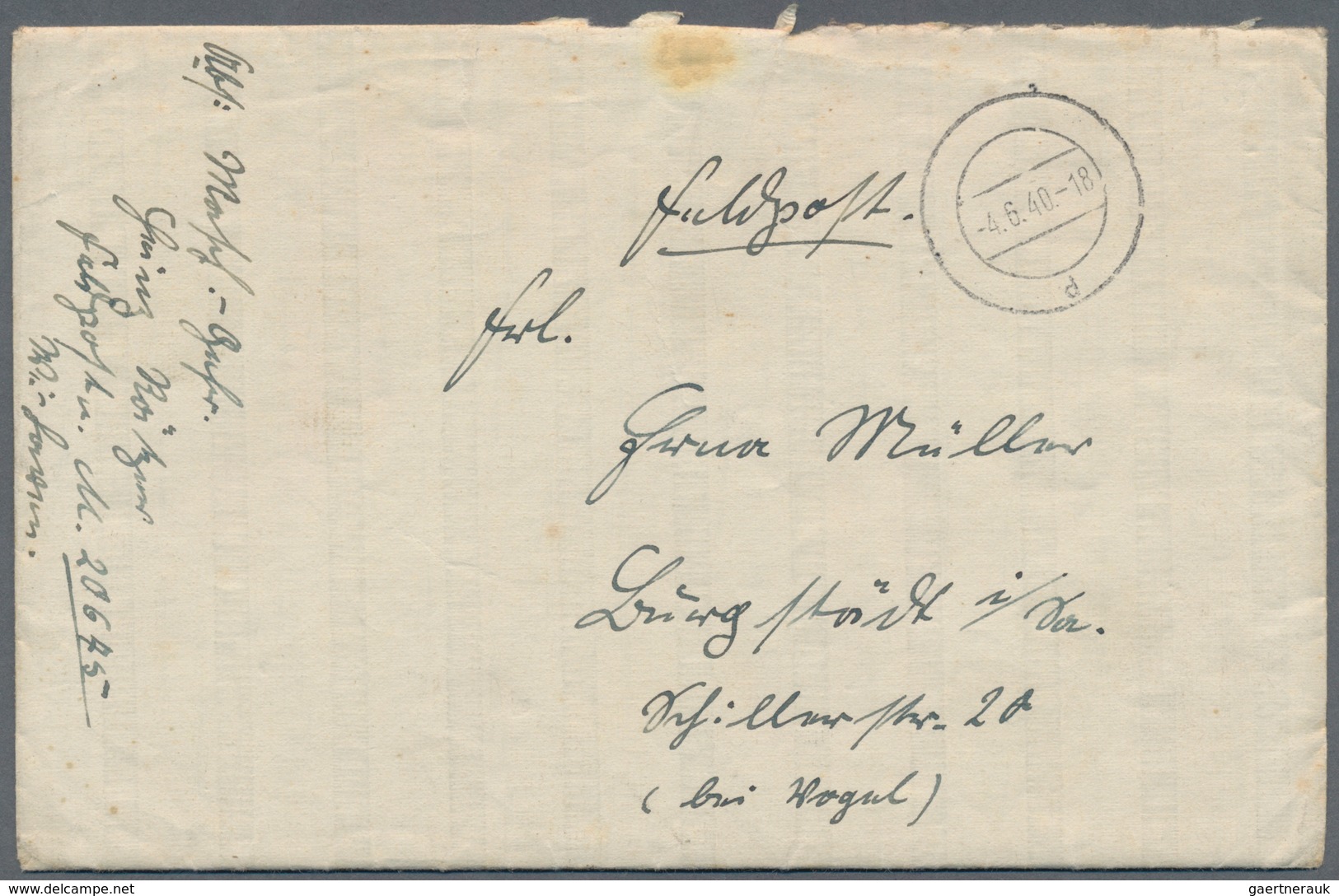 Feldpost 2. Weltkrieg: 1940. Original Feldpost / Sailor's Mail From WWII Unterseeboot (U-Boot) / Sub - Other & Unclassified