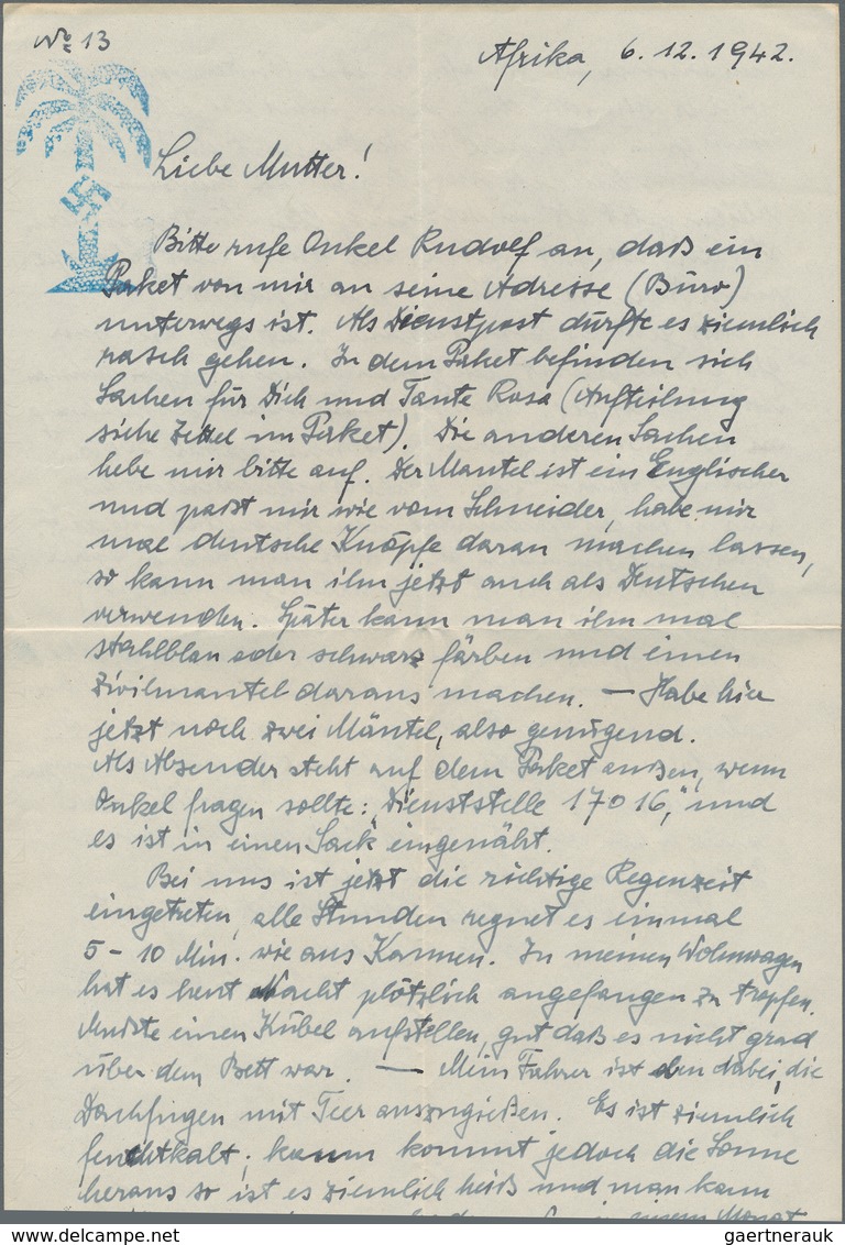 Feldpost 2. Weltkrieg: 1942 (24.12.), FP-Brief Aus Libyen (Nordafrika) Mit Interessantem Briefinhalt - Sonstige & Ohne Zuordnung