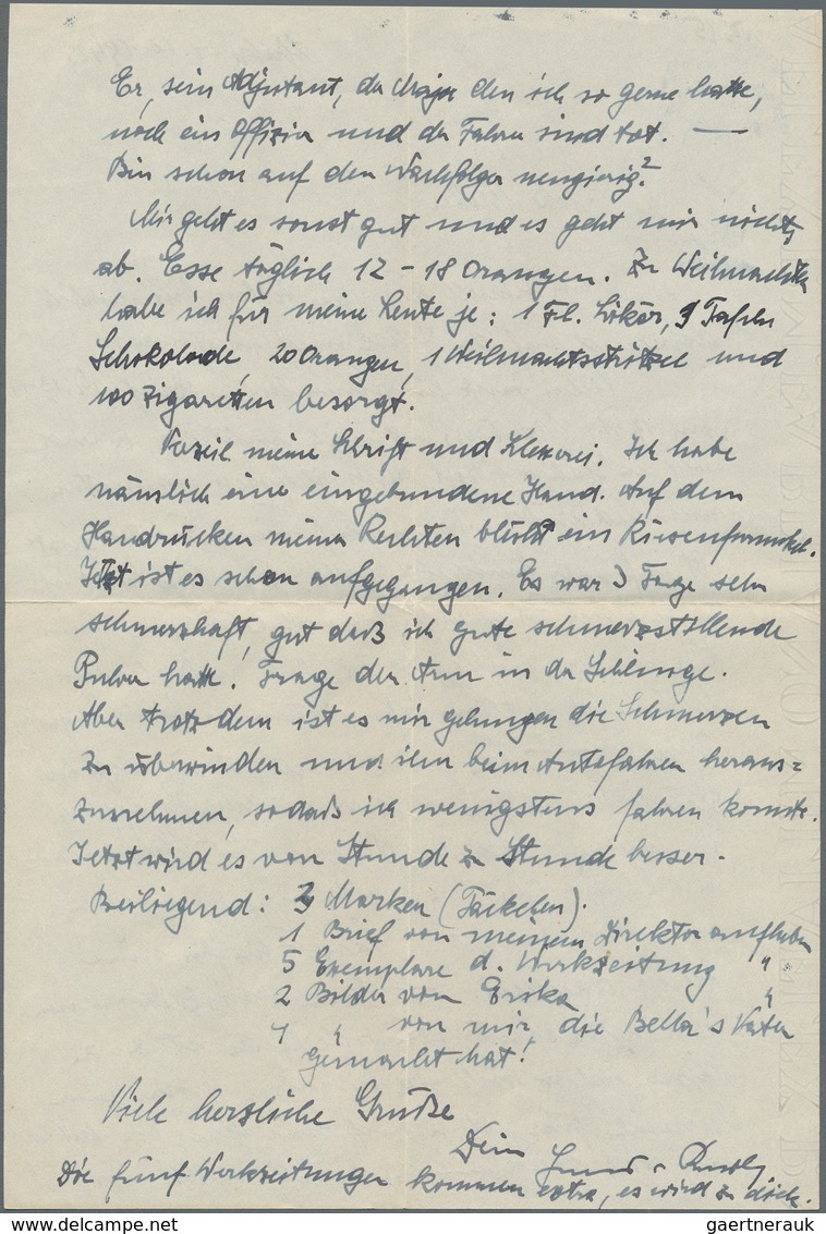 Feldpost 2. Weltkrieg: 1942 (24.12.), FP-Brief aus Libyen (Nordafrika) mit interessantem Briefinhalt