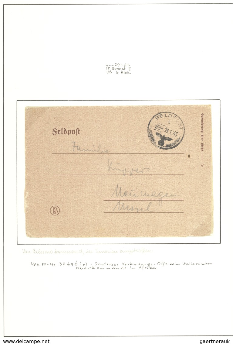 Feldpost 2. Weltkrieg: 1942/43, AFRIKAKORPS/DEUTSCH-ITALIENISCHER VERBINDUNGSOFFIZIER (FpNr. 39496): - Sonstige & Ohne Zuordnung