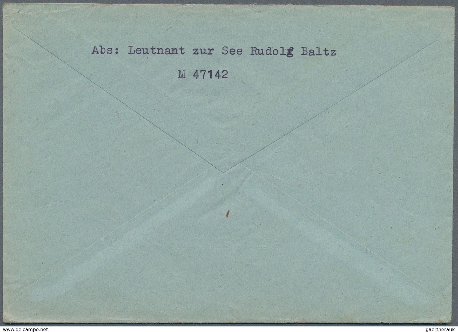 Feldpost 2. Weltkrieg: 1942 (10.1.), FP.-Brief Von Leutnant Zur See Baltz Mit Briefstempel M 47142 ( - Sonstige & Ohne Zuordnung