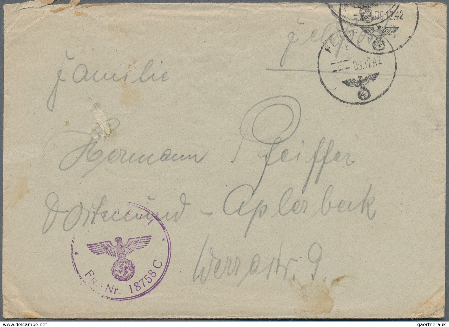 Feldpost 2. Weltkrieg: 1942 (9.12.), Ausgeflogener Brief (mit Brieftext) Aus Dem "Kessel Von Staling - Sonstige & Ohne Zuordnung