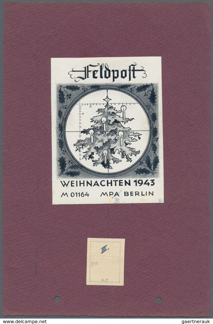 Feldpost 2. Weltkrieg: 1943. Original Essay For Unpublished Stamp (or At Least Unknown -- There Are - Other & Unclassified