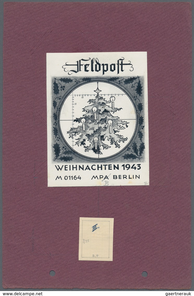 Feldpost 2. Weltkrieg: 1943. Original Essay For Unpublished Stamp (or At Least Unknown -- There Are - Sonstige & Ohne Zuordnung