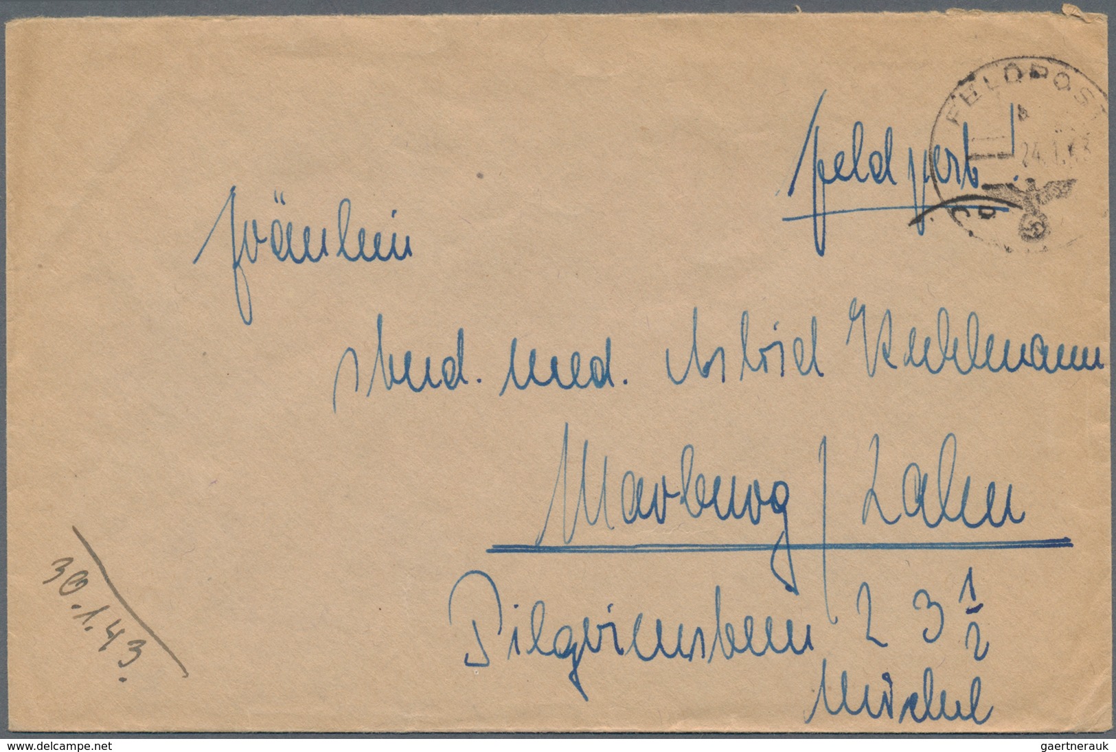 Feldpost 2. Weltkrieg: 1943. Original Feldpost / Sailor's Mail From WWII Unterseeboot (U-Boot) / U-B - Sonstige & Ohne Zuordnung