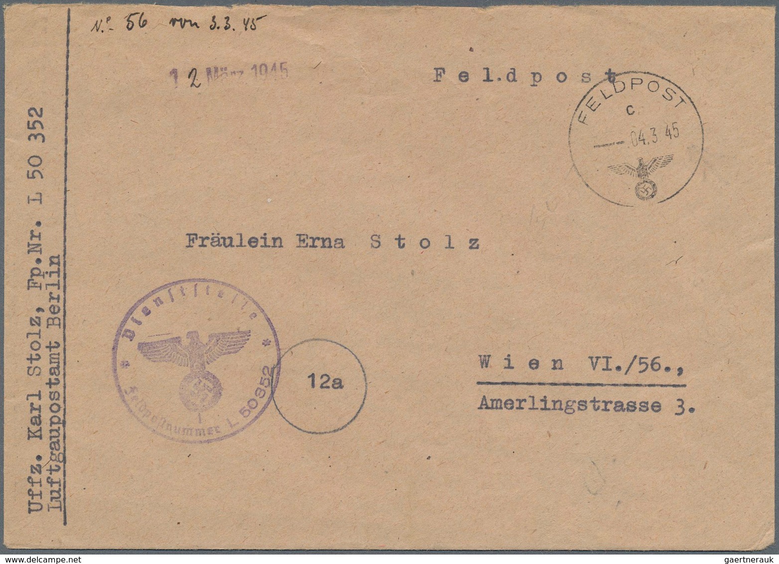 Feldpost 2. Weltkrieg: 1945 (4.3.), FP-Brief (mit Brieftext) Aus Der "Festung Königsberg" (Ostpreuss - Other & Unclassified