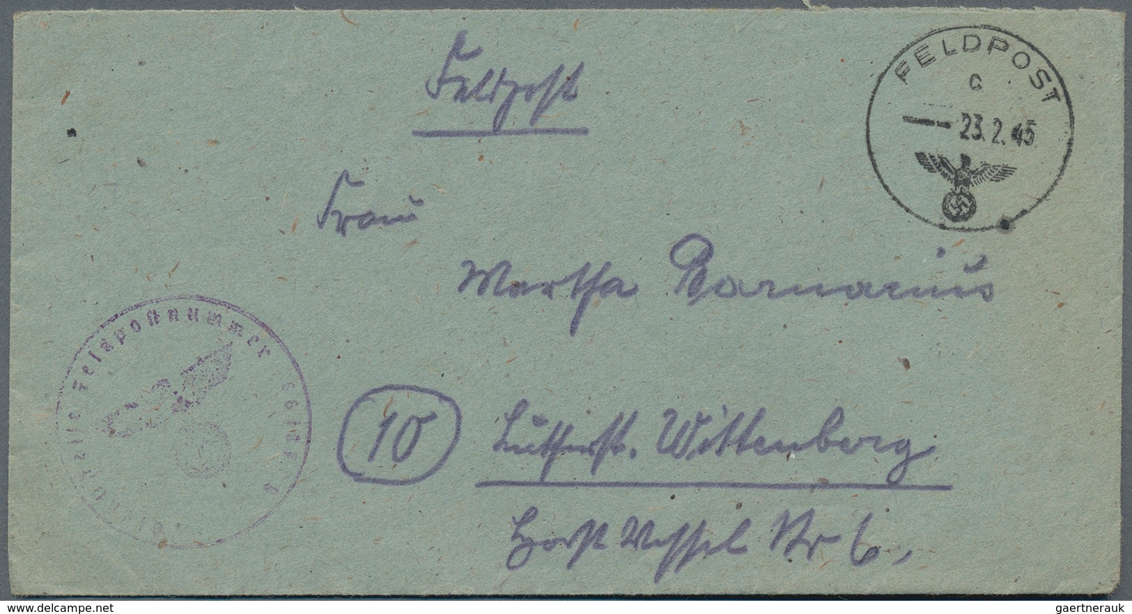 Feldpost 2. Weltkrieg: 1945 (23.2.), FP-Brief (mit Brieftext) Aus Dem "Kessel Von Heiligenbeil" (Ost - Sonstige & Ohne Zuordnung