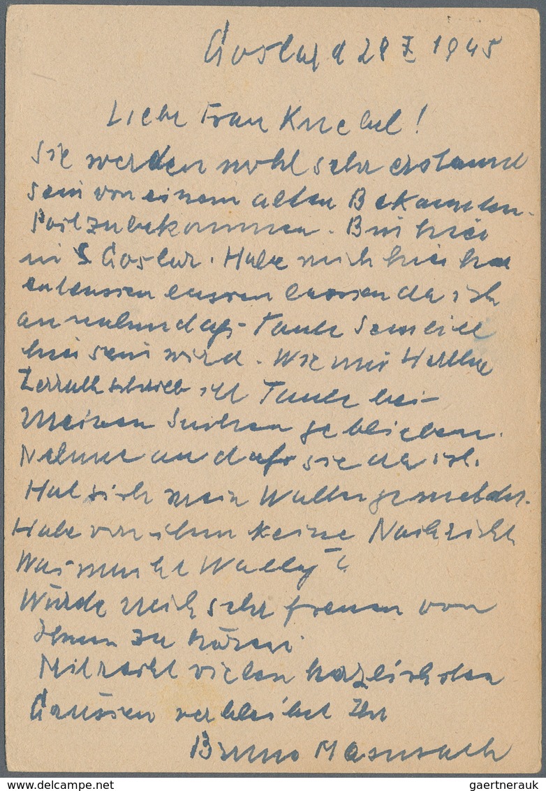 Zensurpost: 1945 (27.10.), 6 Pfg. Postkarte (Behelfsausgabe Der Brit. Zone) Aus GOSLAR Mit Bedarfste - Sonstige & Ohne Zuordnung