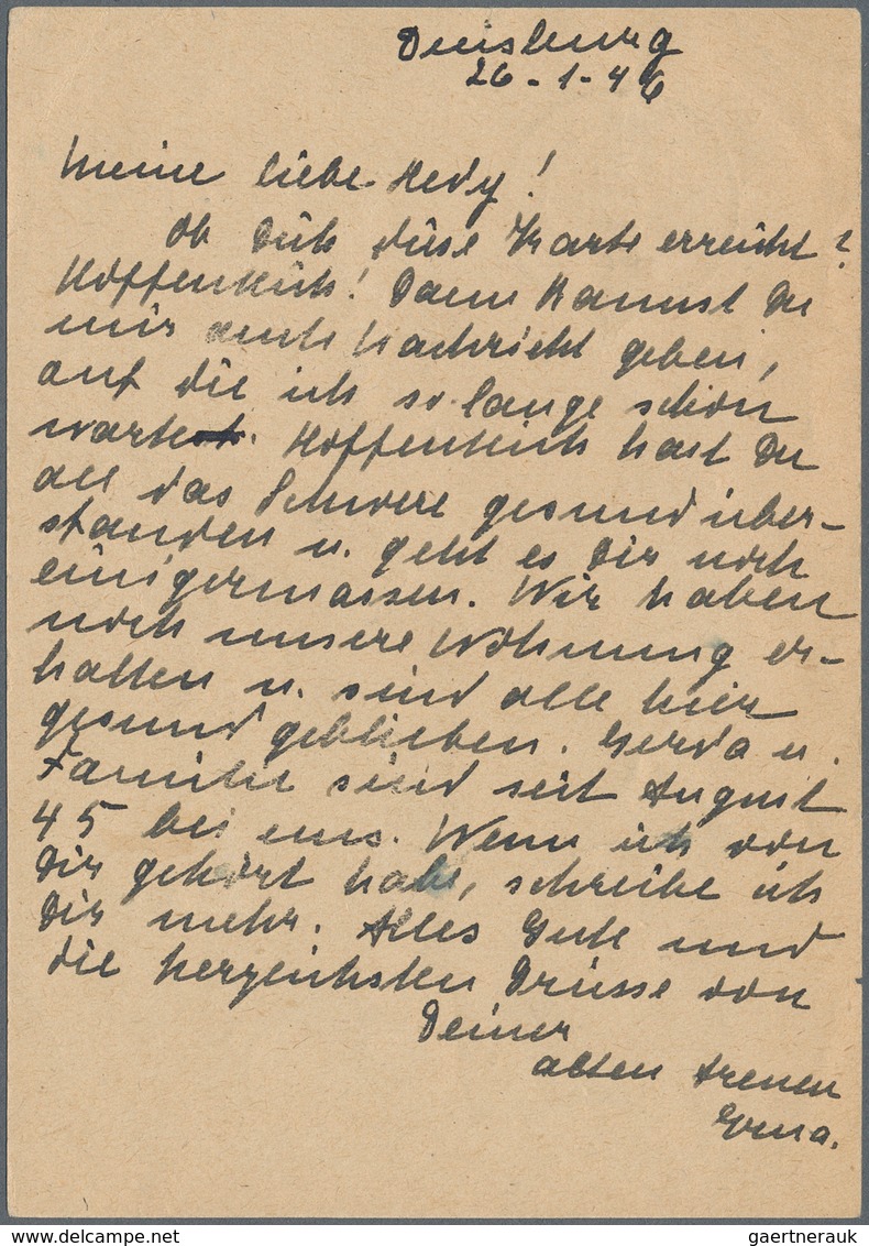 Zensurpost: 1946 (28.1.), 6 Pfg. AM-POST Auf Postkarte Mit Bedarfstext Aus DUISBURG Nach Königsberg/ - Autres & Non Classés