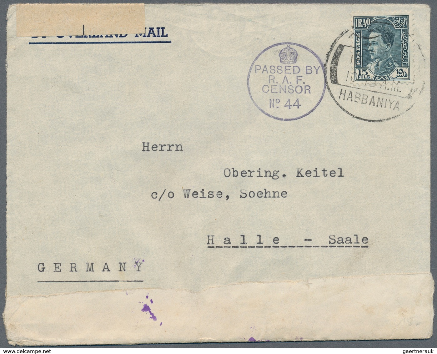 Kriegsgefangenen-Lagerpost: 1939 (13.12.) Brief Eines Dt. Zivilinternierten Aus Dem R.A.F. Internmen - Sonstige & Ohne Zuordnung