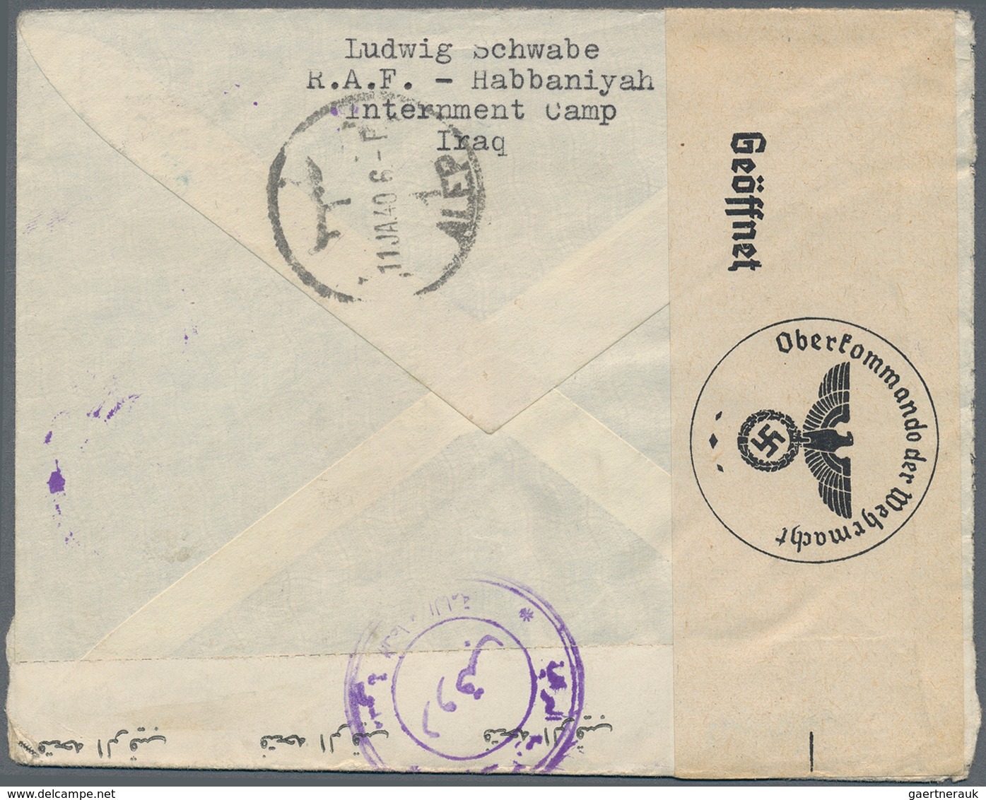 Kriegsgefangenen-Lagerpost: 1939 (13.12.) Brief Eines Dt. Zivilinternierten Aus Dem R.A.F. Internmen - Autres & Non Classés