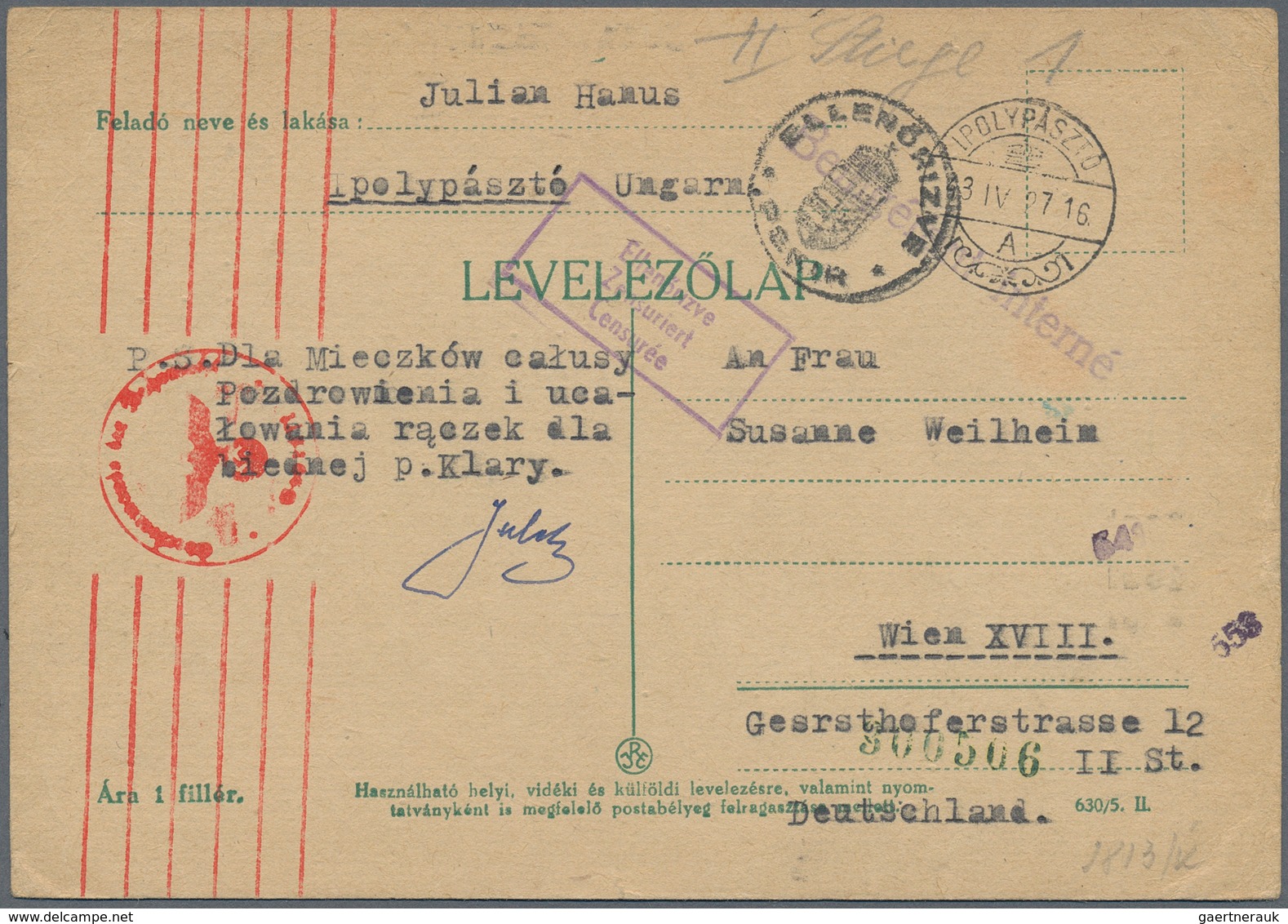 Kriegsgefangenen-Lagerpost: 1940/1943, Sechs Gebührenfreie Karten (1x Vordruck, Polnischer Internier - Sonstige & Ohne Zuordnung
