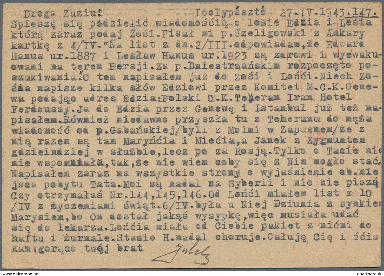 Kriegsgefangenen-Lagerpost: 1940/1943, Sechs Gebührenfreie Karten (1x Vordruck, Polnischer Internier - Other & Unclassified