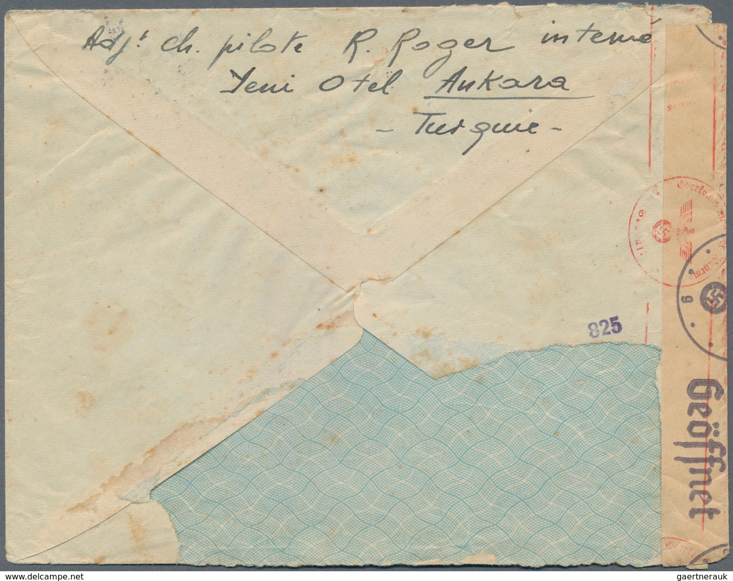 Kriegsgefangenen-Lagerpost: 1942, Brief Eines Internierten Französischen Piloten Aus "ANKARA 15.6.19 - Other & Unclassified
