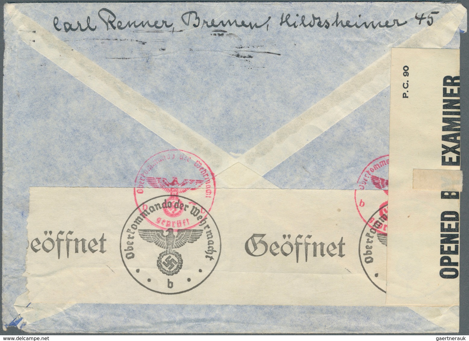 Kriegsgefangenen-Lagerpost: 1943, 7.6., Kriegsgefangenenbrief Aus BREMEN, Per Luftpost, 4 Seitiger T - Other & Unclassified