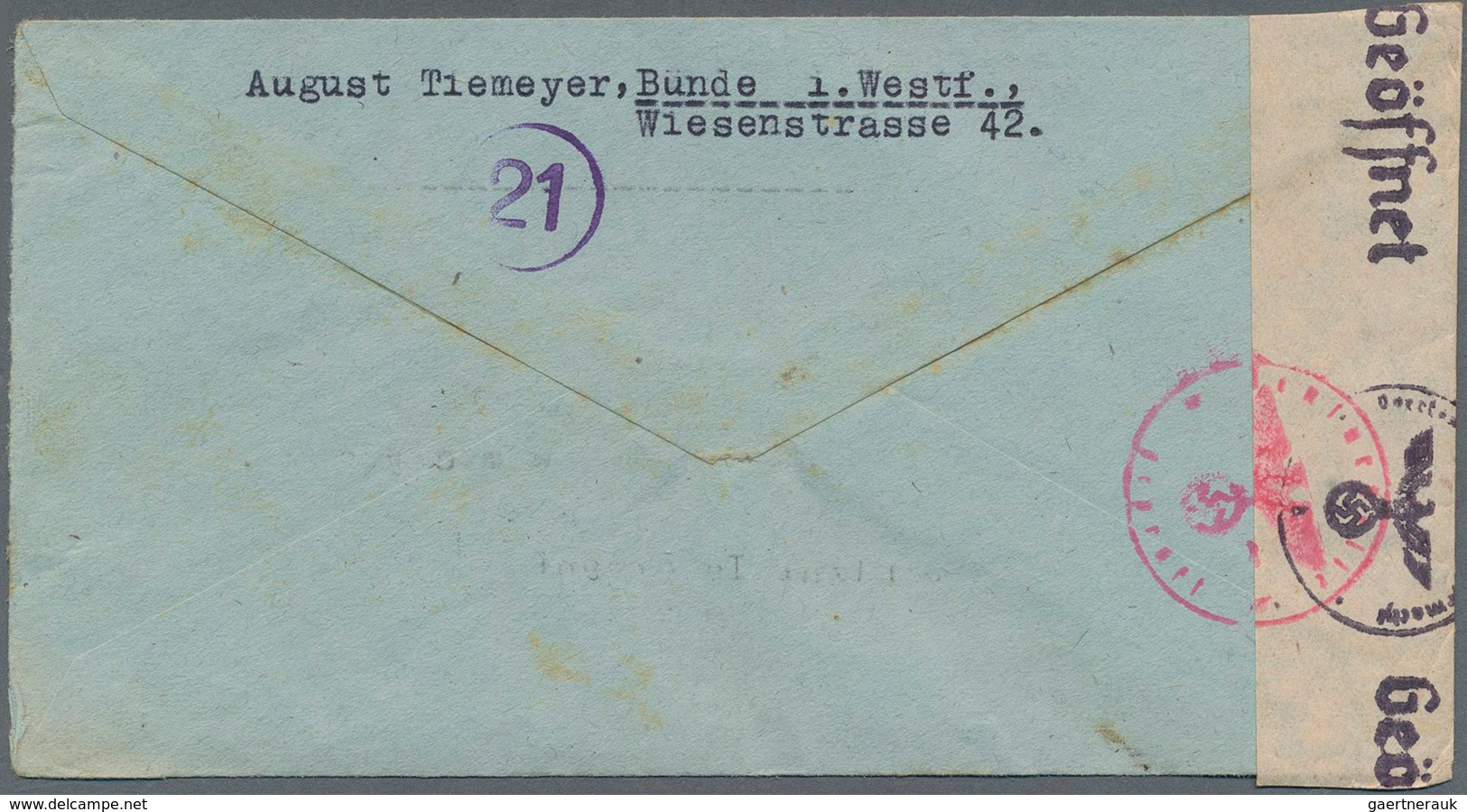Kriegsgefangenen-Lagerpost: 1945. Air Mail Envelope Addressed To 'Central Internment Camp, Wing 6 Pr - Sonstige & Ohne Zuordnung