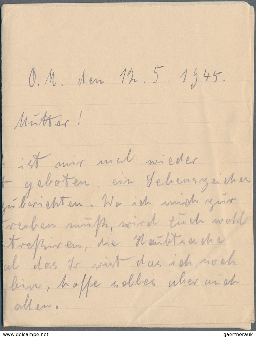 Kriegsgefangenen-Lagerpost: 1945, Gebührenfreier Brief Eines Westpreussen-Kämpfers (Briefinhalt Von - Sonstige & Ohne Zuordnung