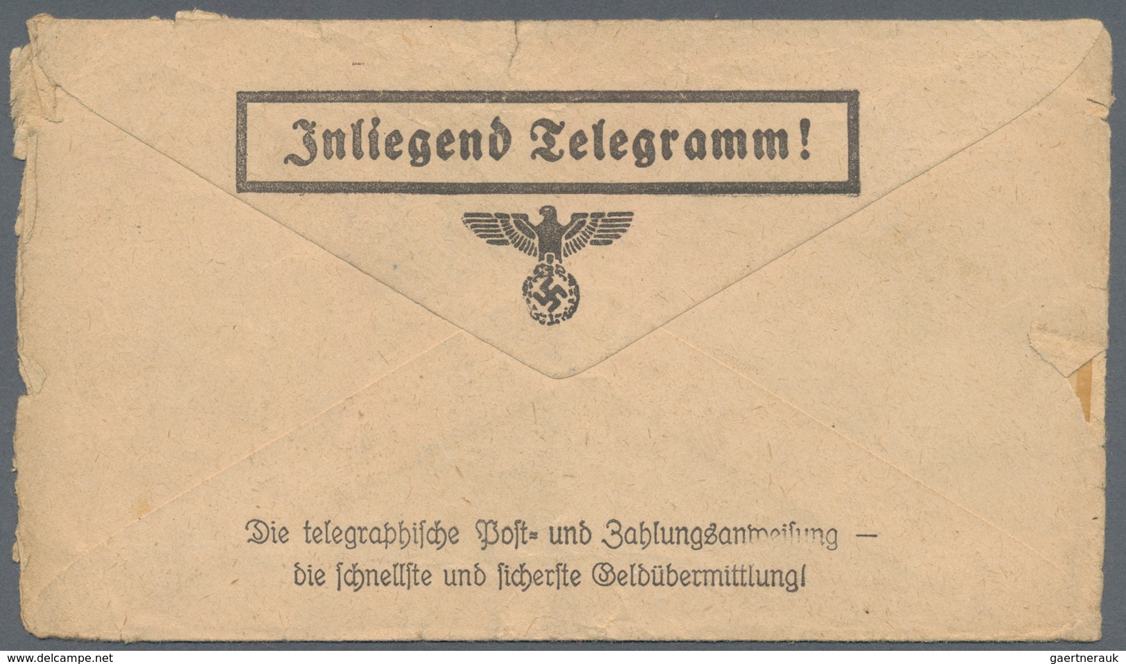 KZ-Post: Weimar-Buchenwald: 1944, Telegramm An Einen Schutzhäftling In Block 36 Mit Text "...Vater T - Lettres & Documents