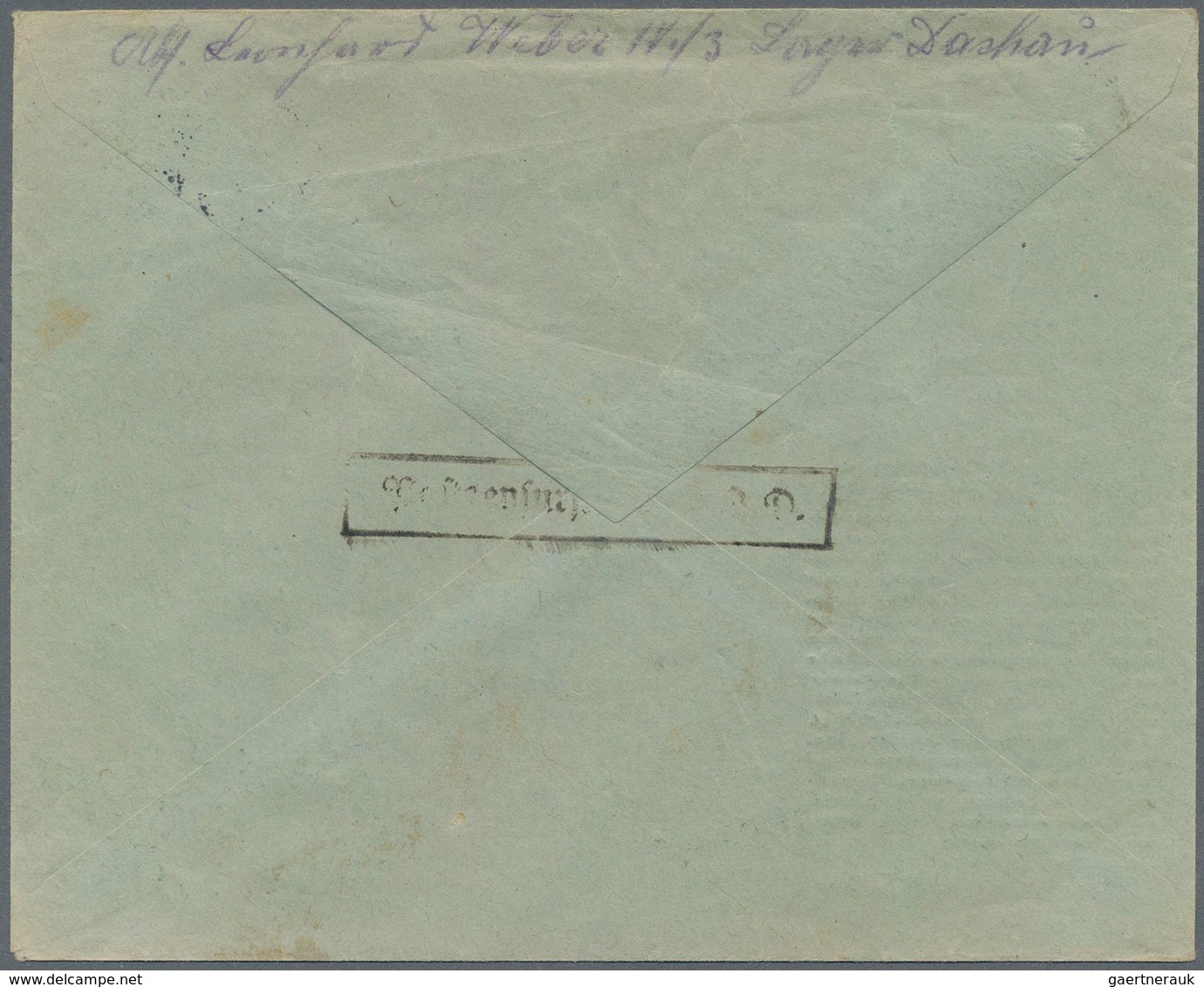 KZ-Post: 1935 (9.1.), Vordruckbrief (grünes Papier Mit Blauem Eindruck Lajournade EI 4) Eines Schutz - Briefe U. Dokumente
