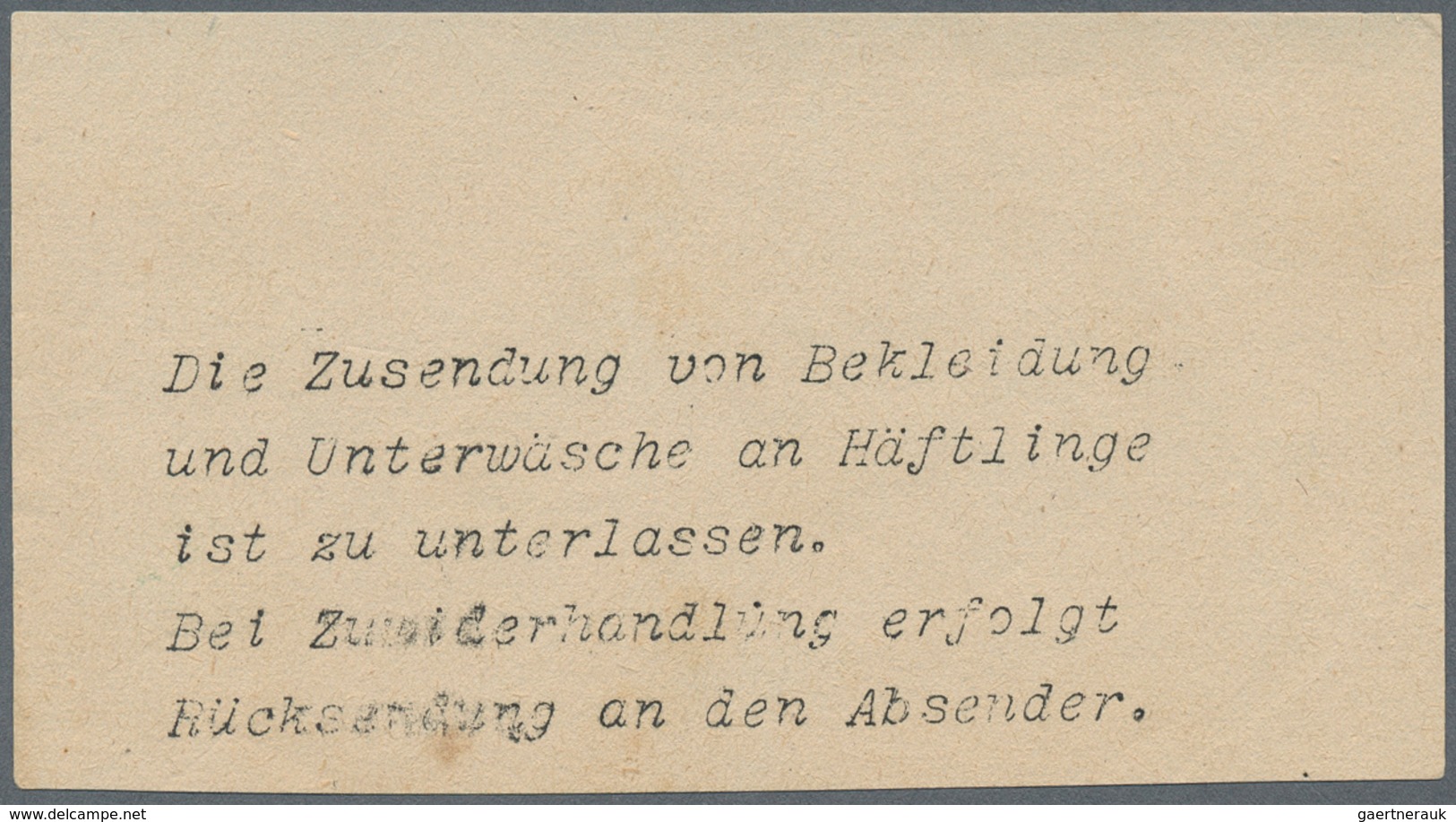 KZ-Post: KZ DACHAU: 1940, Kompletter Vordruck-Brief Mit Text Und Einlagezettel "Die Zusendung Von Be - Briefe U. Dokumente