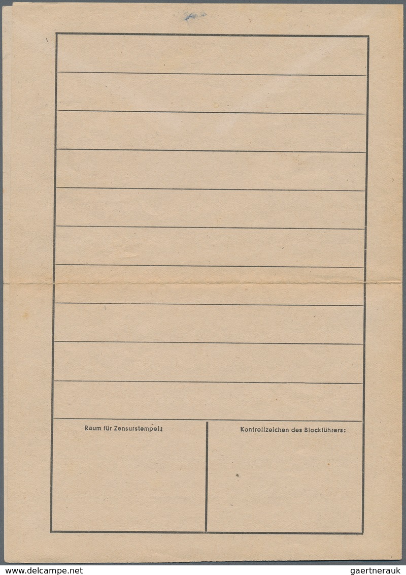 KZ-Post: KZ DACHAU: 1940, kompletter Vordruck-Brief mit Text und Einlagezettel "Die Zusendung von Be