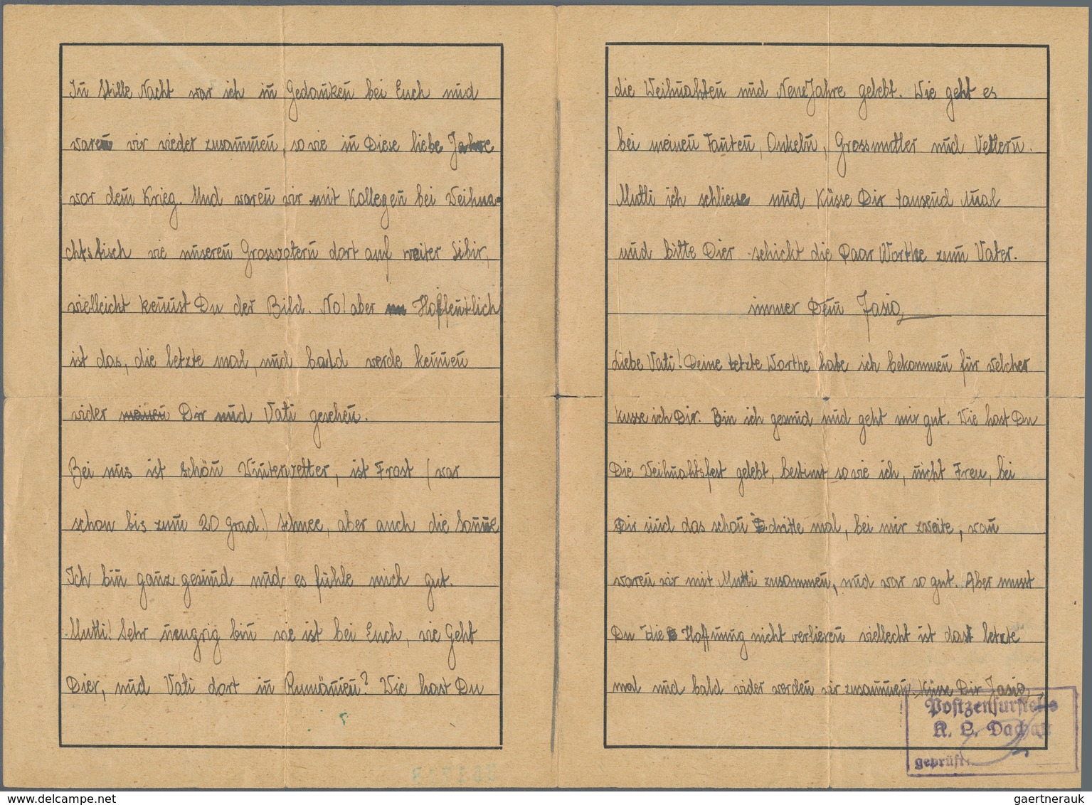 KZ-Post: KZ DACHAU: 1942, Vordruckbrief Mit Kpl. Inhalt Nach Litzmannstadt, Im Briefinhalt Vermerk ü - Covers & Documents