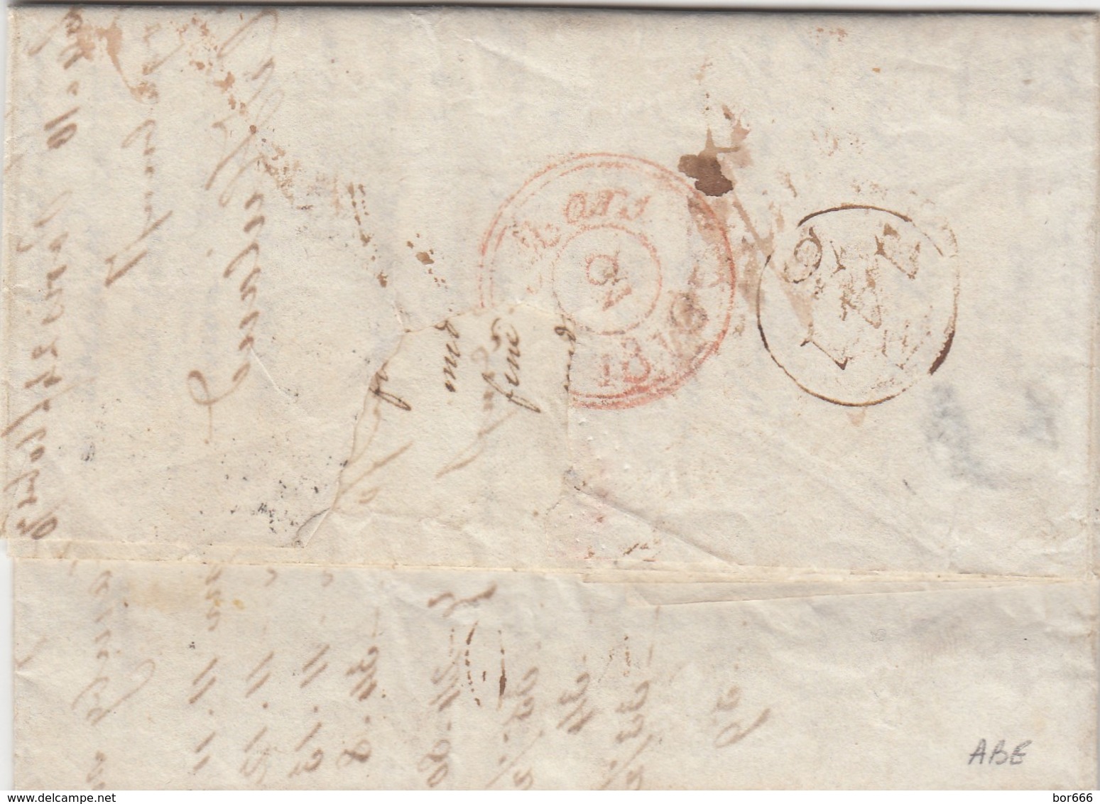 GOOD OLD GB Postal Cover To FRANCE 1816 - ...-1840 Precursori