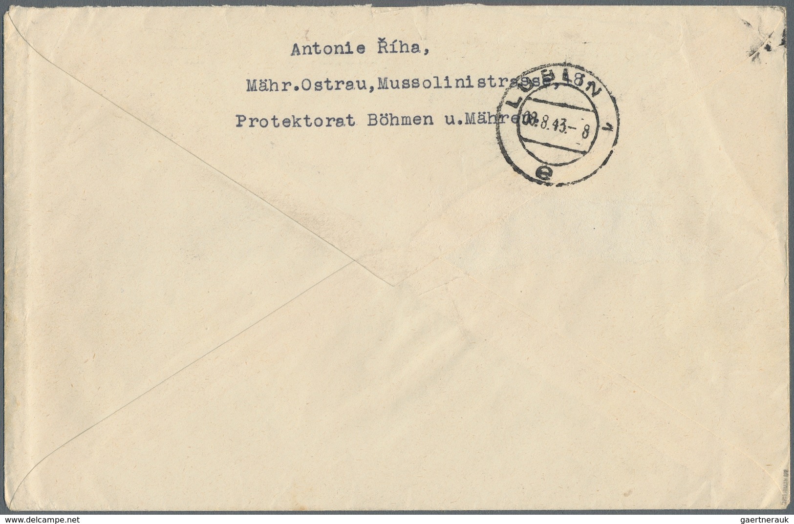 KZ-Post: 1943. REGISTERED Cover To Waffen SS Administration At Concentration Camp Majdanek / Konzent - Covers & Documents