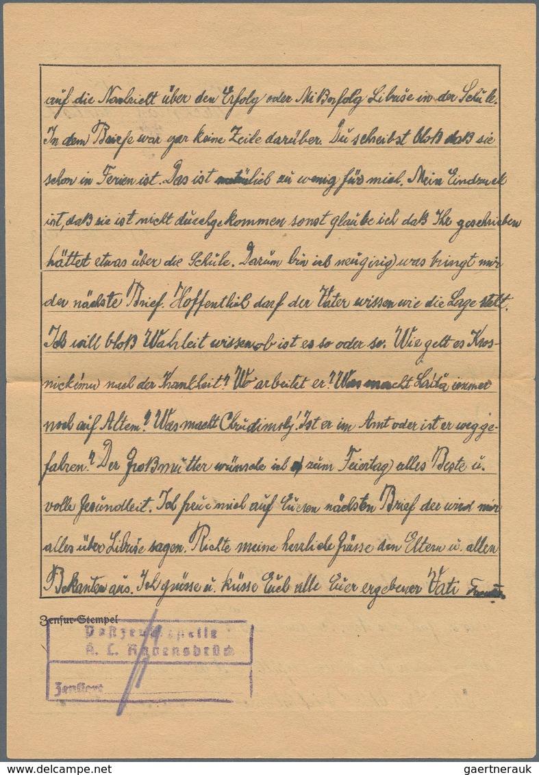 KZ-Post: 1943 27.9.), Vordruckbrief (blaues Papier Mit Schwarzem Eindruck - Lajournade EI 10a) Eines - Covers & Documents